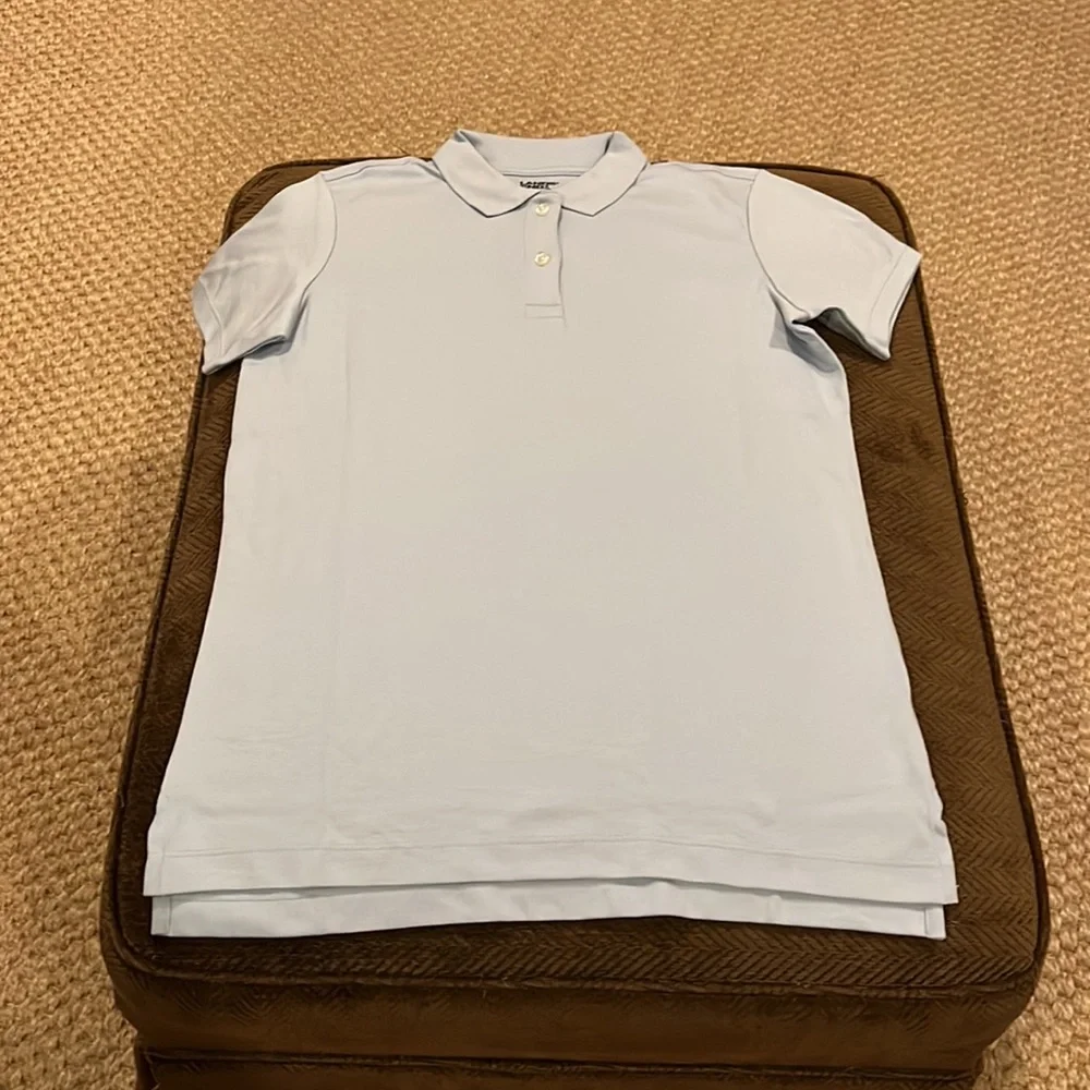 Lands' End Short Sleeve Light Blue Interlock Polo Shirt / NWOT